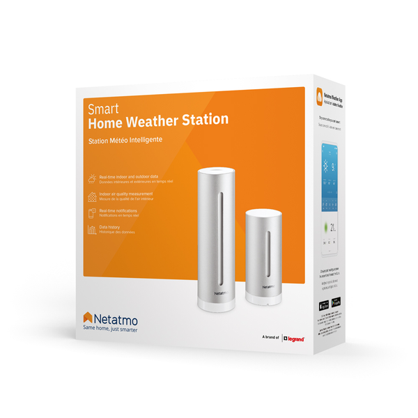 Compatible with  Alexa & Mount Retail Packaging NWM01-WW for Netatmo Rain Gauge and Wind Gauge Netatmo Weather Station Indoor Outdoor with Wireless Outdoor Sensor Black