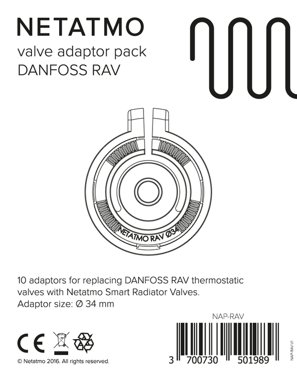 Paquete Adaptador de válvulas Danfoss RAV